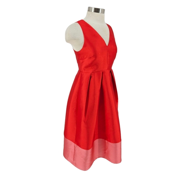 Maeve Fit Flare Dress Holiday Red Sleeveless V Neck Cross Back A Line 2 - Picture 3 of 8